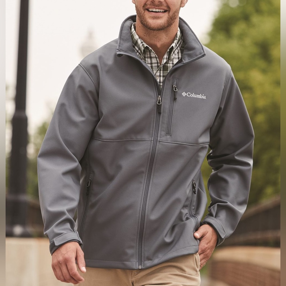 Columbia Grey & Blue Ascender Full Zip Fleece lined Jacket